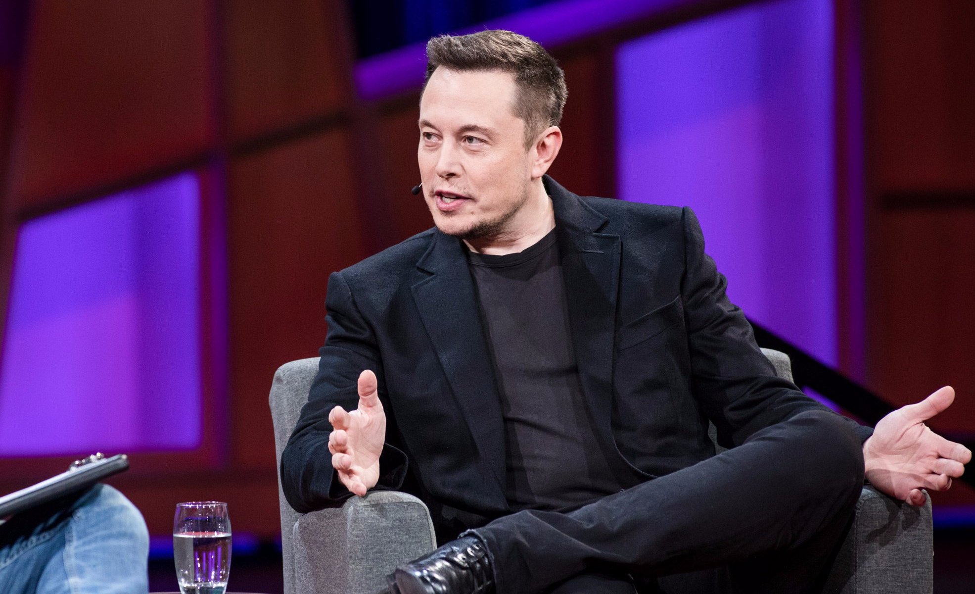 Elon Musk explaining Tesla's previous brush with bankruptcy